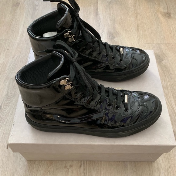 Patent Black Jimmy Choo Argyle Hightops - Picture 2 of 4